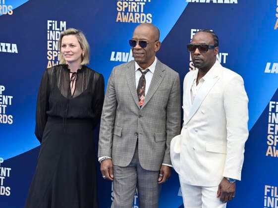 Faye Ward, Lennie James and Ariyon Bakare attend the 41st annual Film Independent Spirit Awards at the Hollywood Palladium in Los Angeles on Sunday, February 15, 2026.  LAP20260215696 JIMxRUYMEN