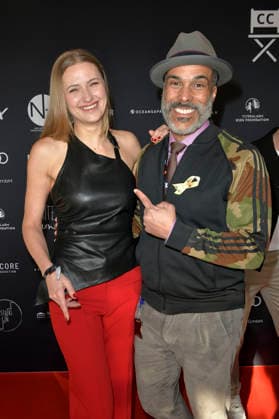 Patrick Dewayne mit Begleitung beim Charity-Event Cancel Cancer im Rahmen der Berlinale 2026 in der Fabrik 23. Berlin, 15.02.2026
