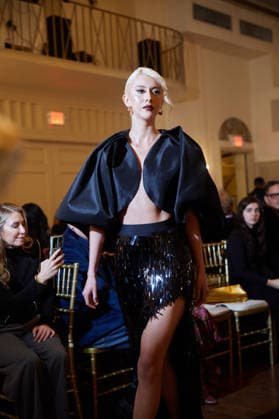 February 15, 2026, New York, New York, USA: A model walks the runway during the Diana Mahrach Couture FW26 show at New York Fashion Week in New York City. New York USA  - ZUMAs237 20260215_aap_s237_010 Copyright: xMarkxJ.xSullivanx