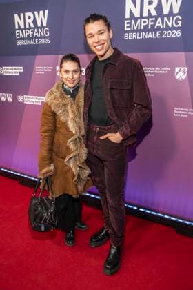 Romina Kueper und Helge Mark Lodder zu Gast auf dem NRW Empfang auf der 76.Berlinale 2026 in der Vertretung des Landes Nordrhein-Westfalen beim Bund,am Sonntag 15.02.2026 in Berlin Berlin Deutschland
