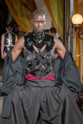 Zaldy - Runway - February 2026 New York Fashion Week, New York, USA - 15 Feb 2026 A model walks the runway at the Zaldy fashion show during New York Fashion Week at Hotel Chelsea on February 15, 2026 in New York City. New York United States Copyright: xRonxAdarx xSOPAxImagesx _radar_zaldy_20260215_03653