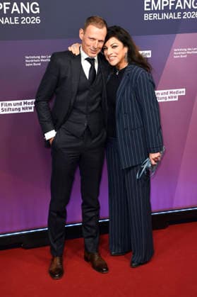 Alice Brauner mit Ehemann Michael Zechbauer beim 23. NRW Empfang des Landes NRW und der Film- und Medienstiftung NRW im Rahmen der Berlinale 2026 in der Vertretung des Landes Nordrhein-Westfalen. Berlin, 15.02.2026