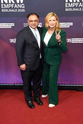 Walid Nakschbandi und Veronica Ferres beim 23. NRW Empfang des Landes NRW und der Film- und Medienstiftung NRW im Rahmen der Berlinale 2026 in der Vertretung des Landes Nordrhein-Westfalen. Berlin, 15.02.2026