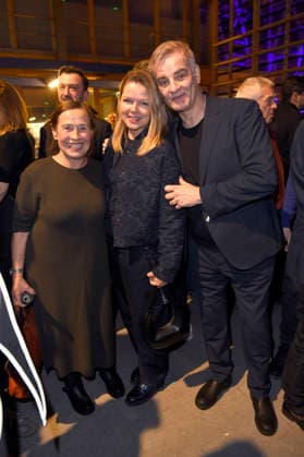 Heinrich Schafmeister mit Ehefrau Jutta Schafmeister und Gast beim 23. NRW Empfang des Landes NRW und der Film- und Medienstiftung NRW im Rahmen der Berlinale 2026 in der Vertretung des Landes Nordrhein-Westfalen. Berlin, 15.02.2026