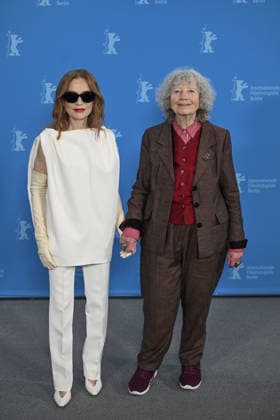 76th Berlin International Film Festival BERLIN, GERMANY – FEBRUARY 16: French actress Isabelle Huppert (L) and German director Ulrike Ottinger (R) pose for photographers during the 76th Berlin International Film Festival (Berlinale) in Berlin, Germany, on February 16, 2026. Halil Sagirkaya Anadolu Berlin Germany. Editorial use only. Please get in touch for any other usage.  Copyright: x2026xAnadoluxHalilxSagirkayax