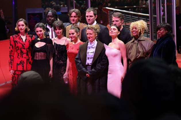 February 16, 2026, Berlin, Germany: Berlinale Festival Director Tricia Tuttle (Front, C) poses with the European Shooting Stars laureates on the red carpet as they attend the 76th Berlin International Film Festival, in Berlin. The 76th Berlinale runs from 12 to 22 February 2026. Berlin Germany  - ZUMAf146 20260216_zip_f146_039 Copyright: xRouzbehxFouladix