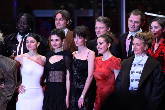 February 16, 2026, Berlin, Germany: Berlinale Festival Director Tricia Tuttle (Front, R) poses with the European Shooting Stars laureates on the red carpet as they attend the 76th Berlin International Film Festival, in Berlin. The 76th Berlinale runs from 12 to 22 February 2026. Berlin Germany - ZUMAf146 20260216_zip_f146_031 Copyright: xRouzbehxFouladix