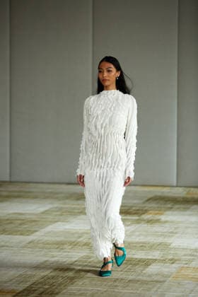 February 16, 2026, New York, New York, USA: A model walks the runway during the Veejay Floresca Fall Winter 26 show at New York Fashion Week in New York City. New York USA  - ZUMAs237 20260216_aap_s237_014 Copyright: xMarkxJ.xSullivanx