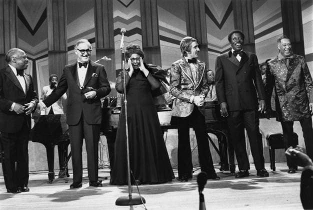 RECORD DATE NOT STATED Ella Fitzgerald with Count Basie, Benny Goodman, Doc Severinsen, Joe Williams and Duke Ellington on the Timex All-Star Swing Festival 1972 ** I.V.M. EDITORIAL USE ONLY  Copyright: x