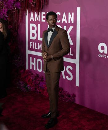 February 16, 2026, Los Angeles, California, United States: Damson Idris arrives on the red carpet of the American Black Film Festival at the SLS Hotel in Los Angeles California on Feb. 16, 2026. Los Angeles United States  - ZUMAt169 20260216_zep_t169_027 Copyright: xConnorxTerryx