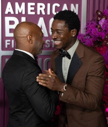 February 16, 2026, Los Angeles, California, United States: Damson Idris arrives on the red carpet of the American Black Film Festival at the SLS Hotel in Los Angeles California on Feb. 16, 2026. Los Angeles United States - ZUMAt169 20260216_zep_t169_026 Copyright: xConnorxTerryx
