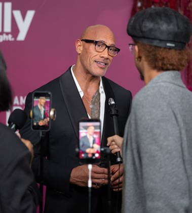 February 16, 2026, Los Angeles, California, United States: Dwayne Johnson arrives on the red carpet of the American Black Film Festival at the SLS Hotel in Los Angeles California on Feb. 16, 2026. Los Angeles United States  - ZUMAt169 20260216_zep_t169_040 Copyright: xConnorxTerryx