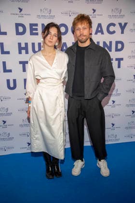 Alisa Weilerstein und Alexander Alexandrowitsch Kusnezow ukrainisch russischer Film Theaterschauspier zu Gast bei der Cinema For Peace Gala 2026 im Hotel Adlon Kempinski am 16.02.2026 in Berlin Berlin Deutschland