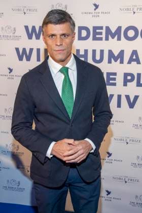 Leopoldo Lopez Mendoza venezolanischer Politiker zu Gast bei der Cinema For Peace Gala 2026 im Hotel Adlon Kempinski am 16.02.2026 in Berlin Berlin Deutschland