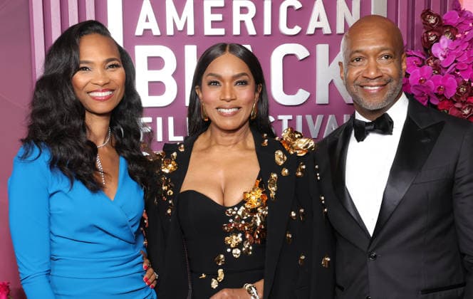 Red carpet for the 8th American Black Film Festival Honors at the SLS Hotel, a Luxury collection hotel Featuring: Nicole Friday, Angela Bassett, Jeff Friday Where: Los Angeles, California, United States When: 16 Feb 2026 Credit: Faye s Vision Cover Images EDITORIAL USE ONLY. NOT FOR USE BY NEWSPAPERS BASED IN THE UK. Copyright: xx coverimg55477961