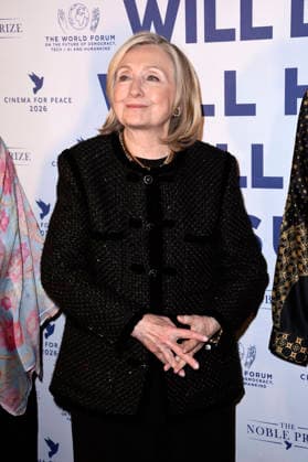 Hillary Clinton bei der Cinema For Peace Gala 2026 im Hotel Adlon Kempinski. Berlin, 16.02.2026