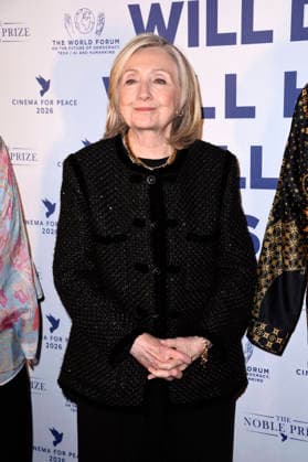 Hillary Clinton bei der Cinema For Peace Gala 2026 im Hotel Adlon Kempinski. Berlin, 16.02.2026