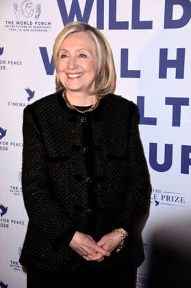 Hillary Clinton bei der Cinema For Peace Gala 2026 im Hotel Adlon Kempinski. Berlin, 16.02.2026