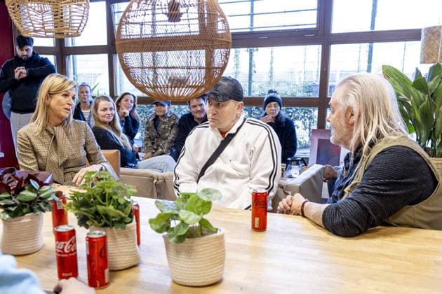 Amsterdam, The Netherlands, 2026-02-17 13:47:14 AMSTERDAM, February 17, 2026, homeless shelter. Queen Maxima visits a homeless shelter in Amsterdam. The visit focuses on support for homeless EU citizens and collaboration between healthcare and supply chain partners. PHOTO: NLBeeld POOL Nieboer Credit: NL Beeld Patrick van Emst  Copyright: xx x