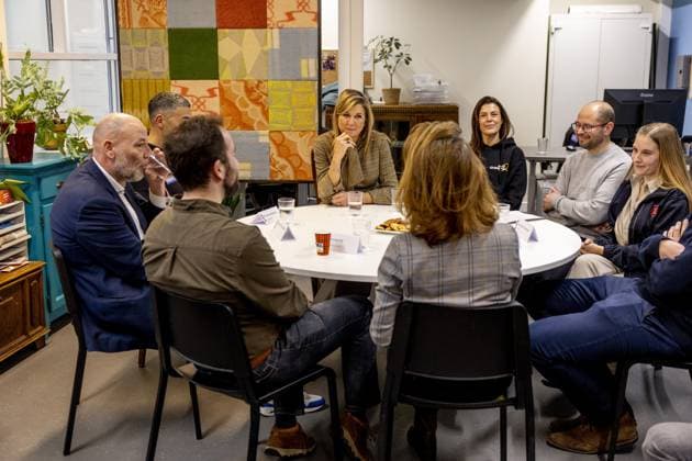 Amsterdam, The Netherlands, 2026-02-17 14:12:00 AMSTERDAM, February 17, 2026, homeless shelter. Queen Maxima visits a homeless shelter in Amsterdam. The visit focuses on support for homeless EU citizens and collaboration between healthcare and supply chain partners. PHOTO: NLBeeld POOL Nieboer Credit: NL Beeld Patrick van Emst  Copyright: xx x
