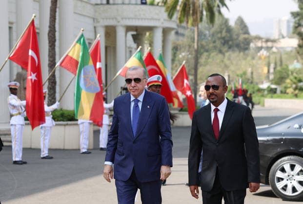 Turkish President Recep Tayyip Erdogan in Ethiopia ADDIS ABABA, ETHIOPIA - FEBRUARY 17: (----EDITORIAL USE ONLY - MANDATORY CREDIT - ‘TURKISH PRESIDENCY MURAT KULA HANDOUT - NO MARKETING NO ADVERTISING CAMPAIGNS - DISTRIBUTED AS A SERVICE TO CLIENTS----) Turkish President Recep Tayyip Erdogan is welcomed by Ethiopian Prime Minister Abiy Ahmed with an official ceremony in Addis Ababa, Ethiopia, on February 17, 2026. TUR Presidency Murat Kula Anadolu Addis Ababa Ethiopia. Editorial use only. Please get in touch for any other usage.  Copyright: x2026xAnadoluxTURxPresidency MuratxKulax
