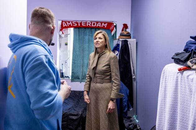 Queen Maxima Visits Homeless Shelter In Amsterdam - Netherlands Queen Máxima visits a homeless shelter in Amsterdam. The visit focuses on support for homeless EU citizens and collaboration between healthcare and supply chain partners. Amsterdam, The Netherlands, on February 17, 2026. Photo by Bruno Press Pool ABACAPRESS.COM Amsterdam Netherlands  Copyright: xBrunoxPress ABACAx