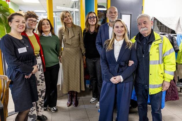Queen Maxima Visits Homeless Shelter In Amsterdam - Netherlands Queen Máxima visits a homeless shelter in Amsterdam. The visit focuses on support for homeless EU citizens and collaboration between healthcare and supply chain partners. Amsterdam, The Netherlands, on February 17, 2026. Photo by Bruno Press Pool ABACAPRESS.COM Amsterdam Netherlands  Copyright: xBrunoxPress ABACAx