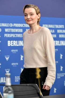 Birte Schnöink bei der Pressekonferenz zum Kinofilm Meine Frau weint My Wife Cries auf der Berlinale 2026 76. Internationale Filmfestspiele Berlin im Hotel Grand Hyatt. Berlin, 17.02.2026