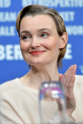 Birte Schnöink bei der Pressekonferenz zum Kinofilm Meine Frau weint My Wife Cries auf der Berlinale 2026 76. Internationale Filmfestspiele Berlin im Hotel Grand Hyatt. Berlin, 17.02.2026