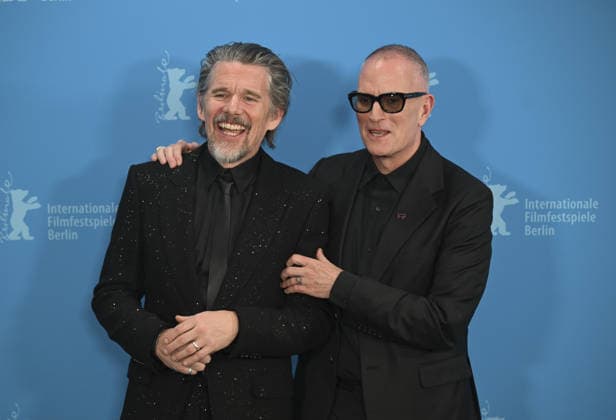 76th Berlin International Film Festival BERLIN, GERMANY - FEBRUARY 17: The director Padraic McKinley and actor Ethan Hawke of the film The Weight , pose for photographers during the 76th Berlin International Film Festival (Berlinale) in Berlin, Germany, on February 17, 2026. Halil Sagirkaya Anadolu Berlin Germany. Editorial use only. Please get in touch for any other usage.  Copyright: x2026xAnadoluxHalilxSagirkayax