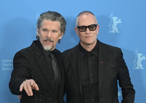 76th Berlin International Film Festival BERLIN, GERMANY - FEBRUARY 17: The director Padraic McKinley and actor Ethan Hawke of the film The Weight , pose for photographers during the 76th Berlin International Film Festival (Berlinale) in Berlin, Germany, on February 17, 2026. Halil Sagirkaya Anadolu Berlin Germany. Editorial use only. Please get in touch for any other usage.  Copyright: x2026xAnadoluxHalilxSagirkayax