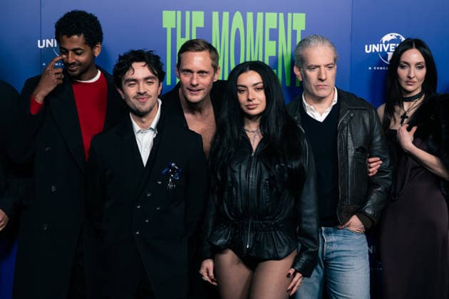 The Moment UK Premiere (L-R) Jamie Demetriou, Michael Workeye, Aidan Zamiri, Alexander Skarsgard, Charli XCX and Mel Ottenberg attend The Moment UK Premiere held at Picturehouse Central, Credit:Lounis Tiar Avalon United Kingdom, London, Picturehouse Central  Copyright: xLounisxTiarx xAvalonx 1076019102