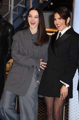NEW YORK, NY- FEBRUARY 17: Dove Cameron and Karla Souza pictured as the cast of Prime Video™s 56 Days celebrates it™s premiere during a visit to The Empire State Building on February 17, 2026 in New York City. Copyright: xMediaPunchx