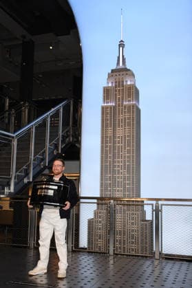 NEW YORK, NY- FEBRUARY 17: Tyler Reddick, winner of the 2026 Dayton 500, visits The Empire State Building to celebrate his victory on February 17, 2026 in New York City. Copyright: xMediaPunchx