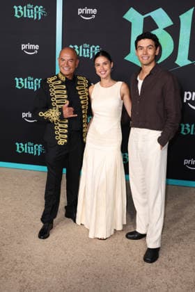World Premiere Of Amazon Prime Video s The Bluff in Los Angeles, USA, 17 February 2026 Temuera Morrison and guest at the World Premiere Of Amazon Prime Video s The Bluff held at the TCL Chinese Theatre IMAX on 17 February 2026 in Hollywood, Los Angeles, California, United States., Credit:Xavier Collin Avalon United States, California, Los Angeles  Copyright: xXavierxCollinx xAvalonx 1076077808