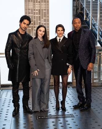 February 17, 2026, Bronx, New York, USA: Avan Jogia, Dove Cameron, Karla Souza and Dorian Missick visit Empire State Building in New York, NY on February 17, 2026 to celebrate premiere of Prime Video 56 Days Bronx USA - ZUMAr339 20260217_znp_r339_002 Copyright: xLevxRadinx