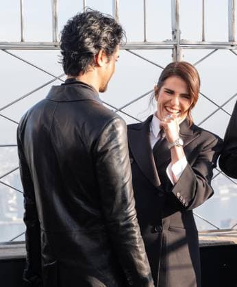 February 17, 2026, Bronx, New York, USA: Avan Jogia and Karla Souza visit Empire State Building in New York, NY on February 17, 2026 to celebrate premiere of Prime Video 56 Days Bronx USA  - ZUMAr339 20260217_znp_r339_023 Copyright: xLevxRadinx