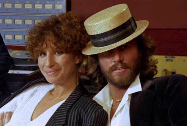 RECORD DATE NOT STATED Barbra Streisand and Barry Gibb during the recording session for the album, Guilty 1980 EDITORIAL USE ONLY  Copyright: xMarioxCasillix
