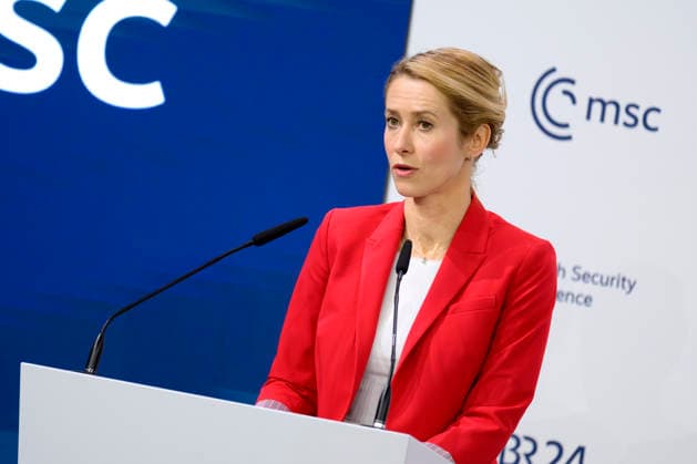 Politikerin Kaja Kallas, Vizepräsidentin der EU-Kommission und ehemalige Premierministerin von Estland, spricht auf der Münchner Sicherheitskonferenz 2026. München, 15.02.2026 Bayern Deutschland *** Politician Kaja Kallas, Vice-President of the EU Commission and former Prime Minister of Estonia, speaks at the Munich Security Conference 2026 Munich, 15 02 2026 Bavaria Germany Copyright: xDwixAnoraganingrumx