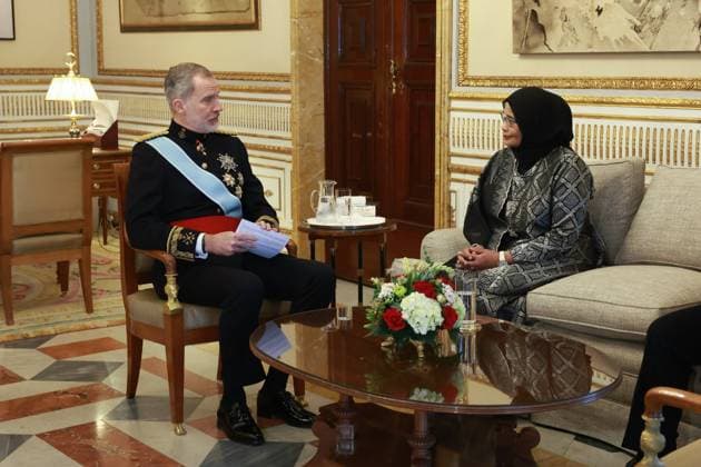 Felipe VI of Spain walking during a presentation of letters of credence in Madrid, Spain, on Wednesday, 18 February 2026. Cordon Press 