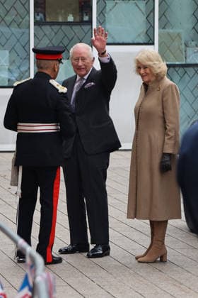 February 18, 2026, London, London, UK: London, UK. King Charles III and Queen Camilla arrive at Barking Learning Centre Community and Family Hub in east London during their visit to Barking and Dagenham, where they met a range of organisations providing support to the local community. The centre is a community-based learning facility that houses Barking Library and brings together a wide range of council services, partner organisations and local groups supporting the community. London UK  - ZUMAl94_ 20260218_zaf_l94_004 Copyright: xDinendraxHariax