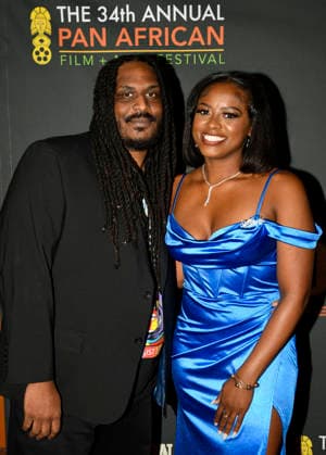 LOS ANGELES, CA- FEBRUARY 17: Oduduwa, J Tasha st Cyr at the 34th Annual Pan African Film & Arts Festival Opening Night Premiere of One Spoon of Chocolate at the Directors Guild of America Theater Complex in Los Angeles, California on February 17, 2026. Copyright: xKoixSojer Snap NxUxPhotos MediaPunchx