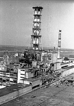Chernobyl 20 Years After: Kids of Worst Human Made Disaster May 24 - 30, 1986.View onto the 4th damaged block of Chernobyl NPP. Copyright: xPhotoXPressx