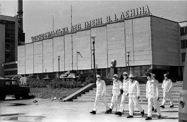 Chernobyl 20 Years After: Kids of Worst Human Made Disaster May 24 - 30, 1986. Administrative office building of Chernobyl NPP. Copyright: xPhotoXPressx