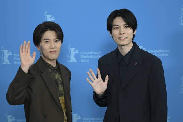 76th Berlin International Film Festival BERLIN, GERMANY - FEBRUARY 18: Actors Miyu Irino (L) and Riku Hagiwara (R) of A New Dawn pose for photographers during the 76th Berlinale in Berlin, Germany, on February 18, 2026. Halil Sagirkaya Anadolu Berlin Germany. Editorial use only. Please get in touch for any other usage.  Copyright: x2026xAnadoluxHalilxSagirkayax