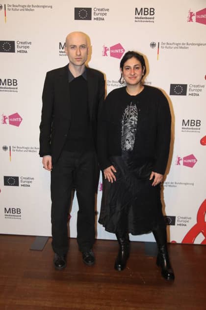 Daniel Blumberg und Aida Baghernejad bei Berlinale Talents Talk: Composer™s Talk with Daniel Blumberg im Radialsystem - Kulturzentrum in der Holzmarktstraße. Berlin, 18.02.2026 Copyright: xMatthiasxGränzdörferx