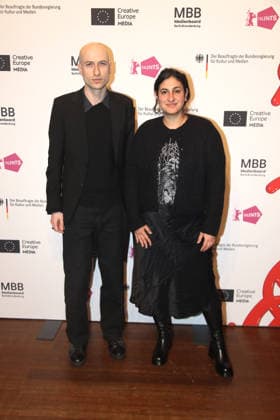Daniel Blumberg bei den Berlin Talents 2026 Berlin, 18.02.2026 Daniel Blumberg und Moderatorin Aida Baghernejad bei den Berlin Talents 2026 während der Internationalen Filmfestspiele Berlin Berlin Deutschland Copyright: xMatthiasxGränzdörferx