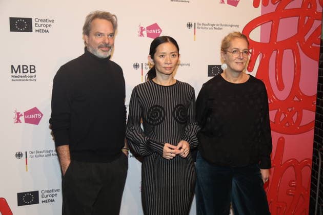 Tobias Pausinger, Chloe Zhao und Nikola Joetze bei Berlinale Talents Talk: Chloe Zhao Im Gespräch im Radialsystem - Kulturzentrum in der Holzmarktstraße. Berlin, 18.02.2026 Copyright: xMatthiasxGränzdörferx