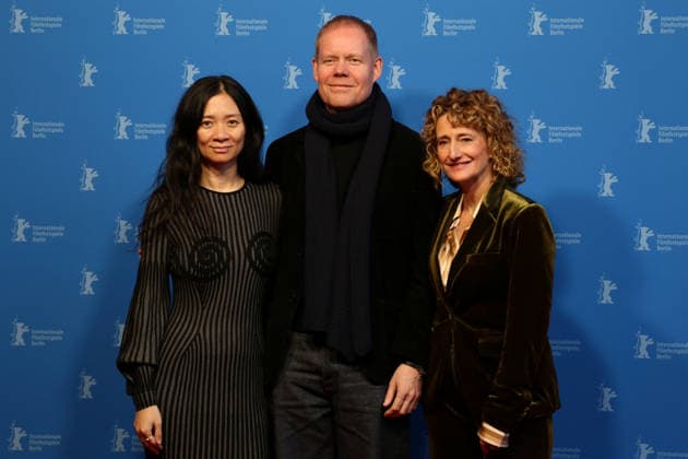 February 18, 2026, Berlin, Germany: (L-R) Chinese director Chloe Zhao, British composer Max Richter, and Berlinale director Tricia Tuttle attend the Berlinale Camera award ceremony honoring Max Richter during the 76th Berlin International Film Festival (Berlinale), Europe s first major film festival of the year, at Haus Der Berliner Festspiele in Berlin. Berlin Germany  - ZUMAf146 20260218_zip_f146_010 Copyright: xRouzbehxFouladix