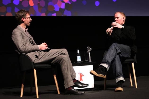 February 18, 2026, Berlin, Germany: British composer Max Richter (R) speaks during the Berlinale Camera award ceremony honoring Max Richter during the 76th Berlin International Film Festival (Berlinale), Europe s first major film festival of the year, at Haus Der Berliner Festspiele in Berlin. Berlin Germany  - ZUMAf146 20260218_zip_f146_029 Copyright: xRouzbehxFouladix